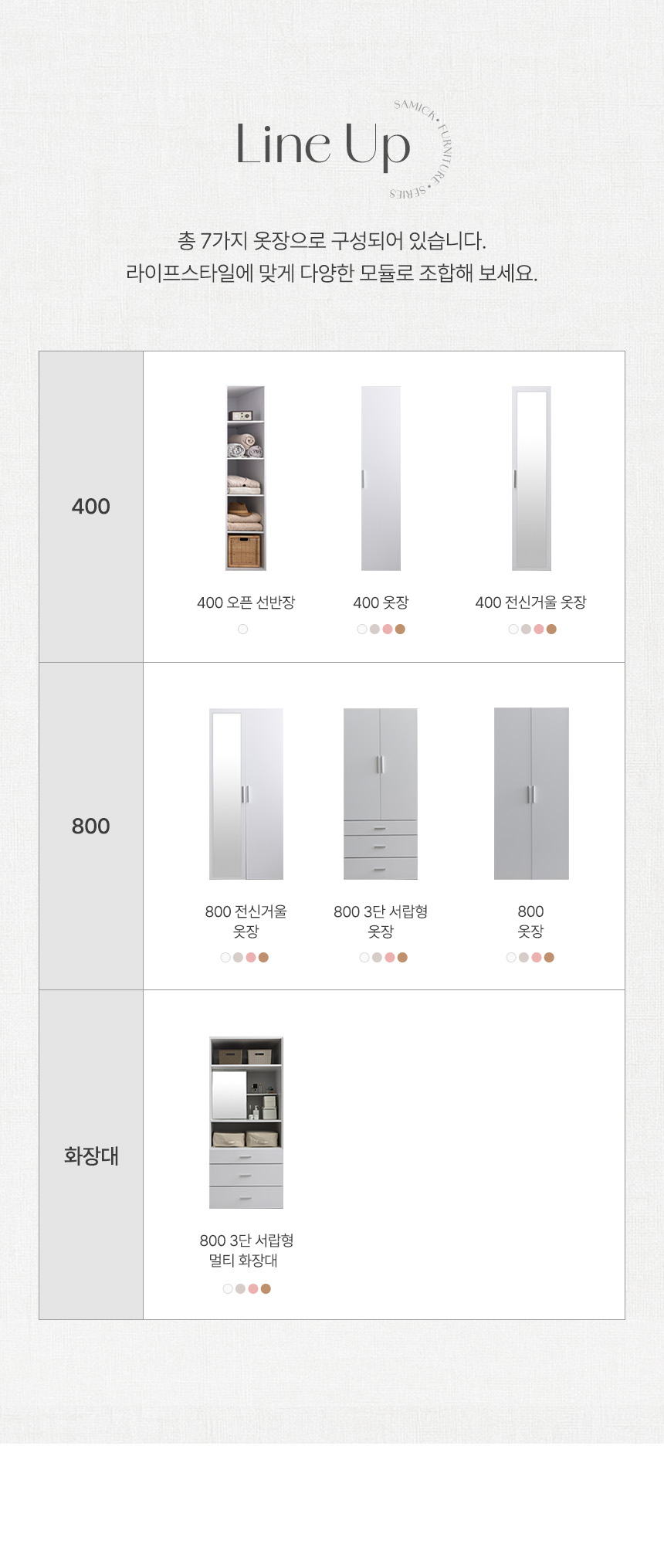 삼익가구 블랑 400 전신거울 옷장 상세 이미지 11