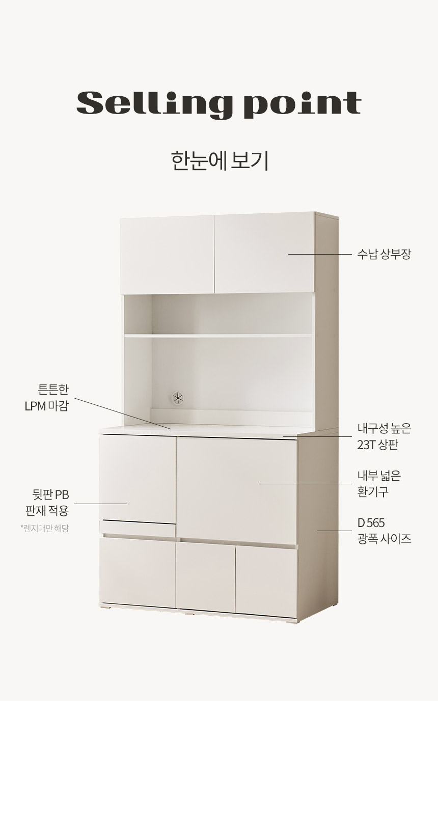 삼익가구 더쿡 키큰 1000 도어형 렌지대 주방수납장(카페장 포함) 상세 이미지 19
