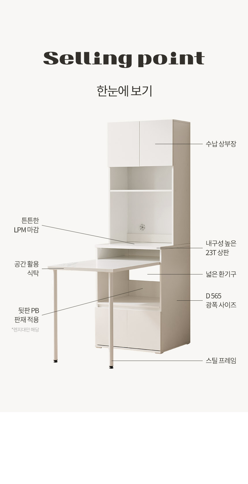 삼익가구 더쿡 키큰 600 오픈형 렌지대 주방수납장+식탁(카페장 포함) 상세 이미지 19